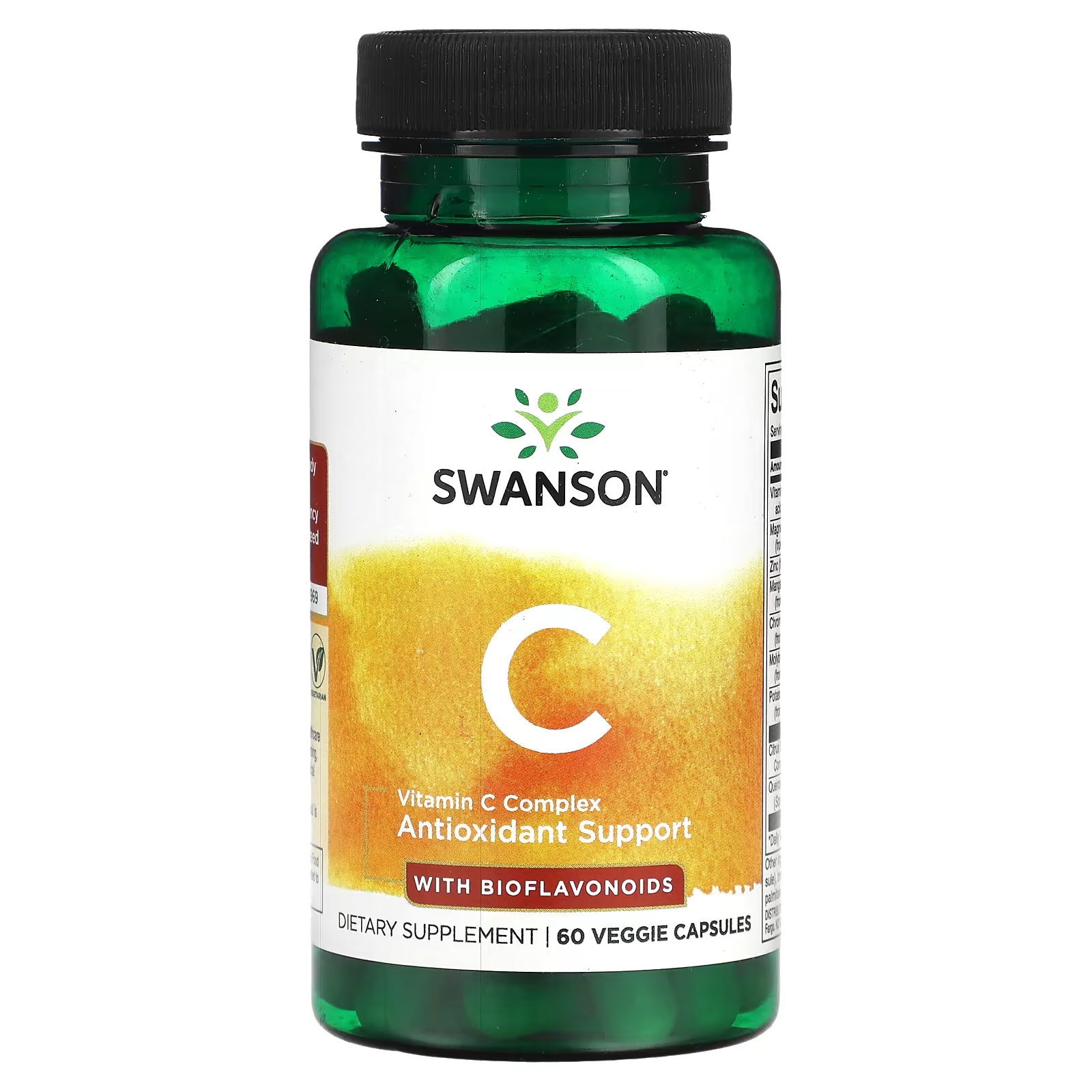 Комплекс витамина С Swanson с биофлавоноидами, 60 растительных капсул пищевая добавка swanson чеснок без запаха 500 мг 100 капсул