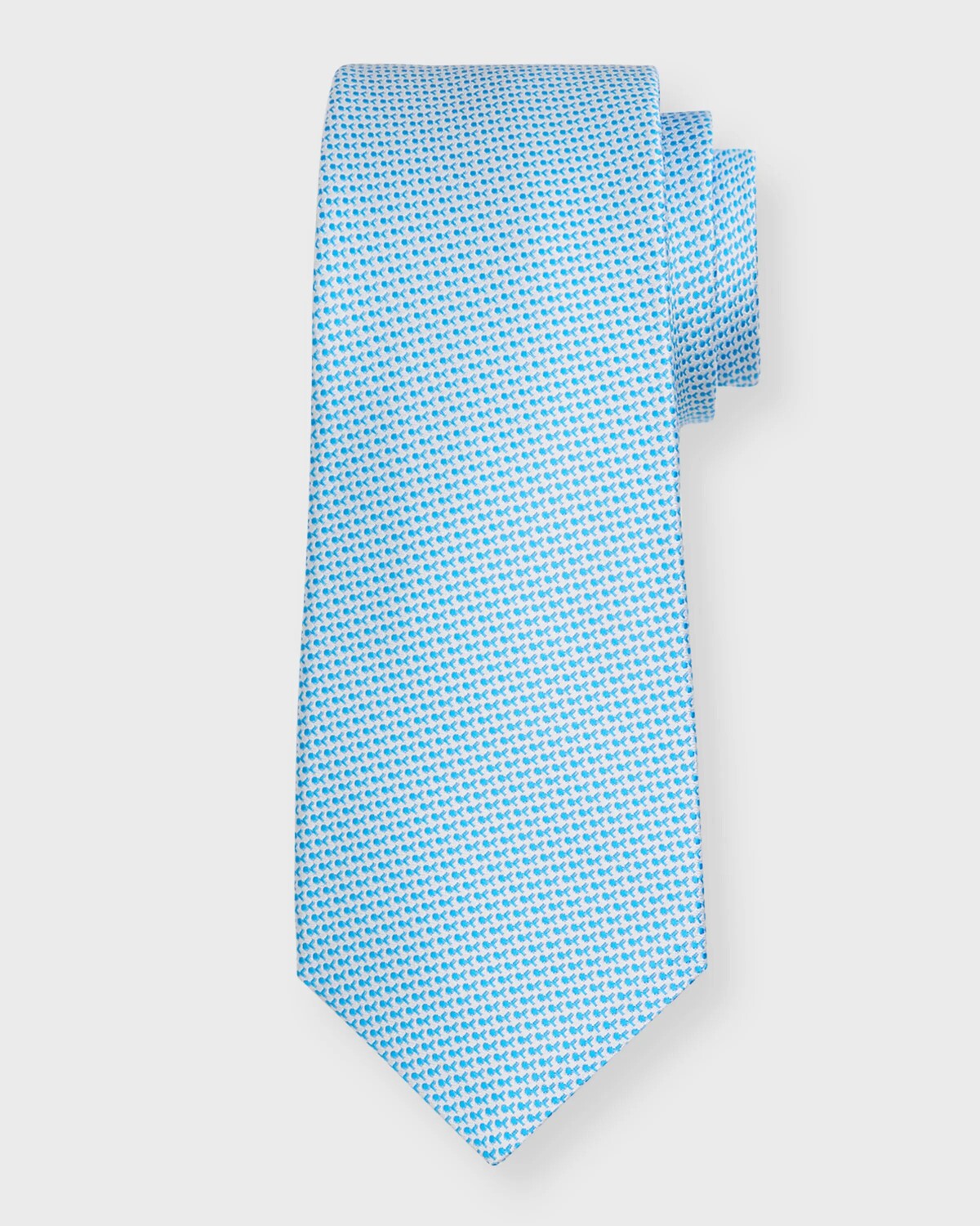 

Мужской шелковый галстук из микрожаккарда Kiton, цвет Aqua