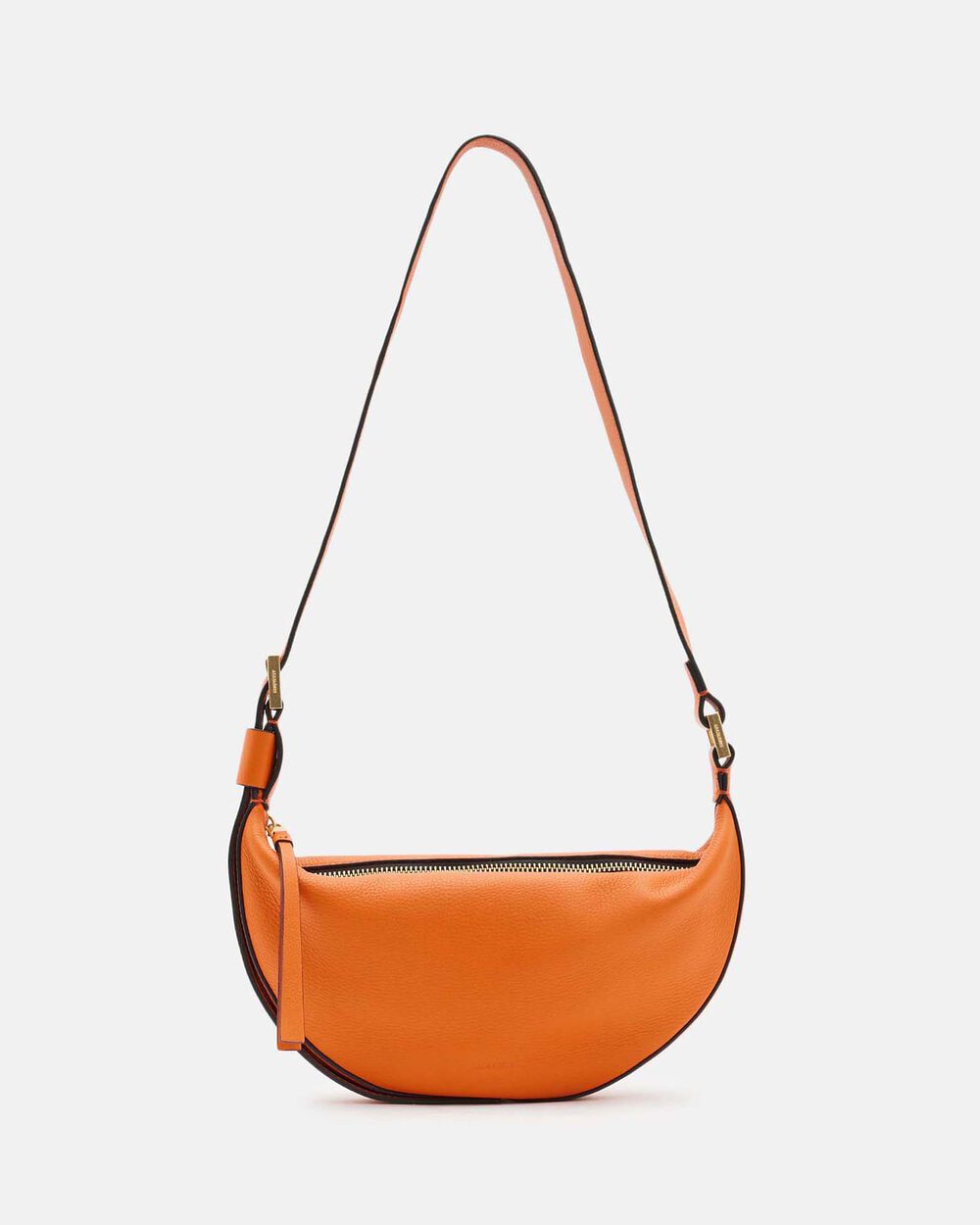 Кожаная сумка через плечо Half Moon AllSaints, пирол оранжевый мини сумка zara half moon mini желтый