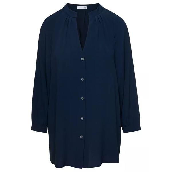 

Футболка shirt with v-neckline in silk blend Douuod, синий