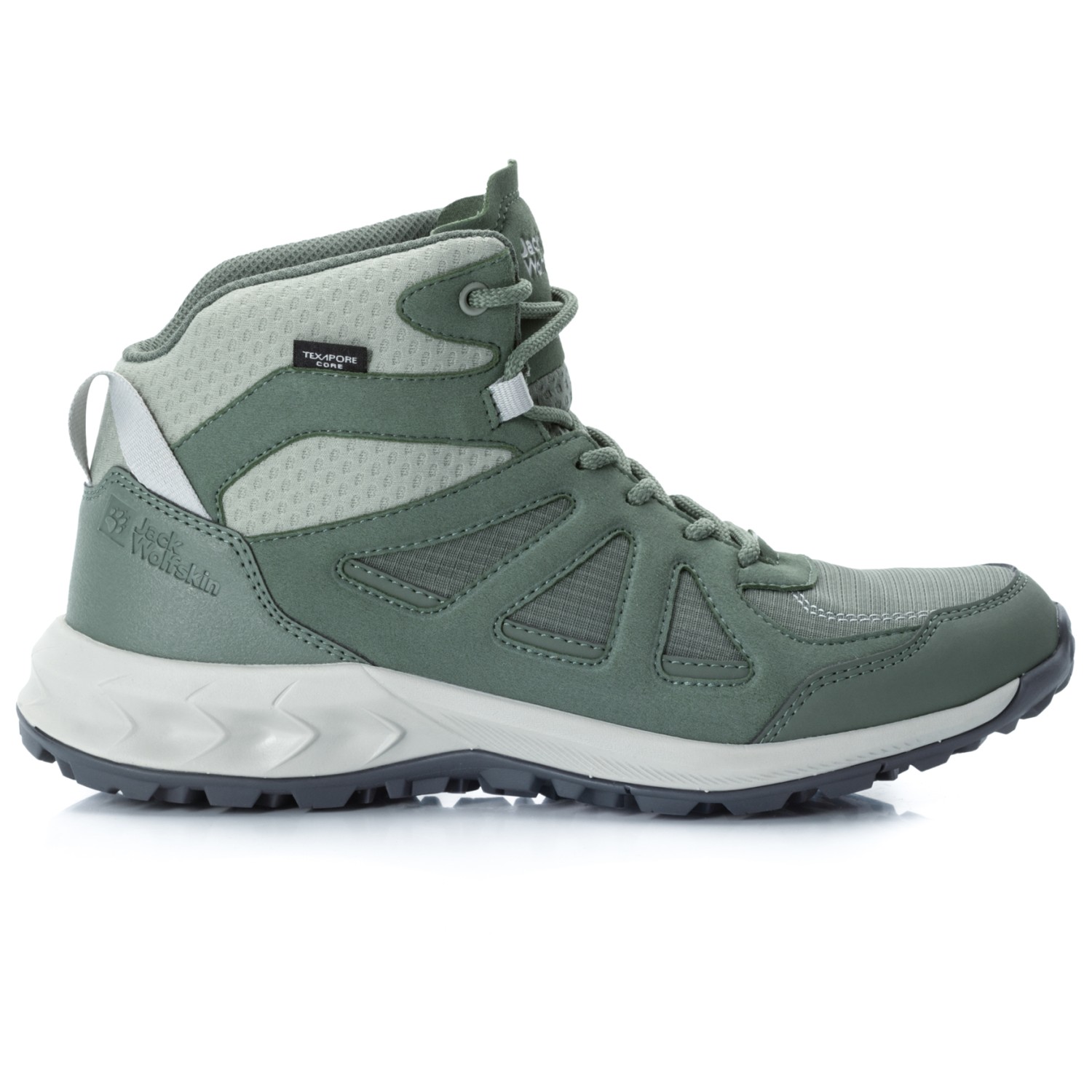 

Ботинки для прогулки Jack Wolfskin Women's Woodland 2 Texapore Mid, цвет Hedge Green