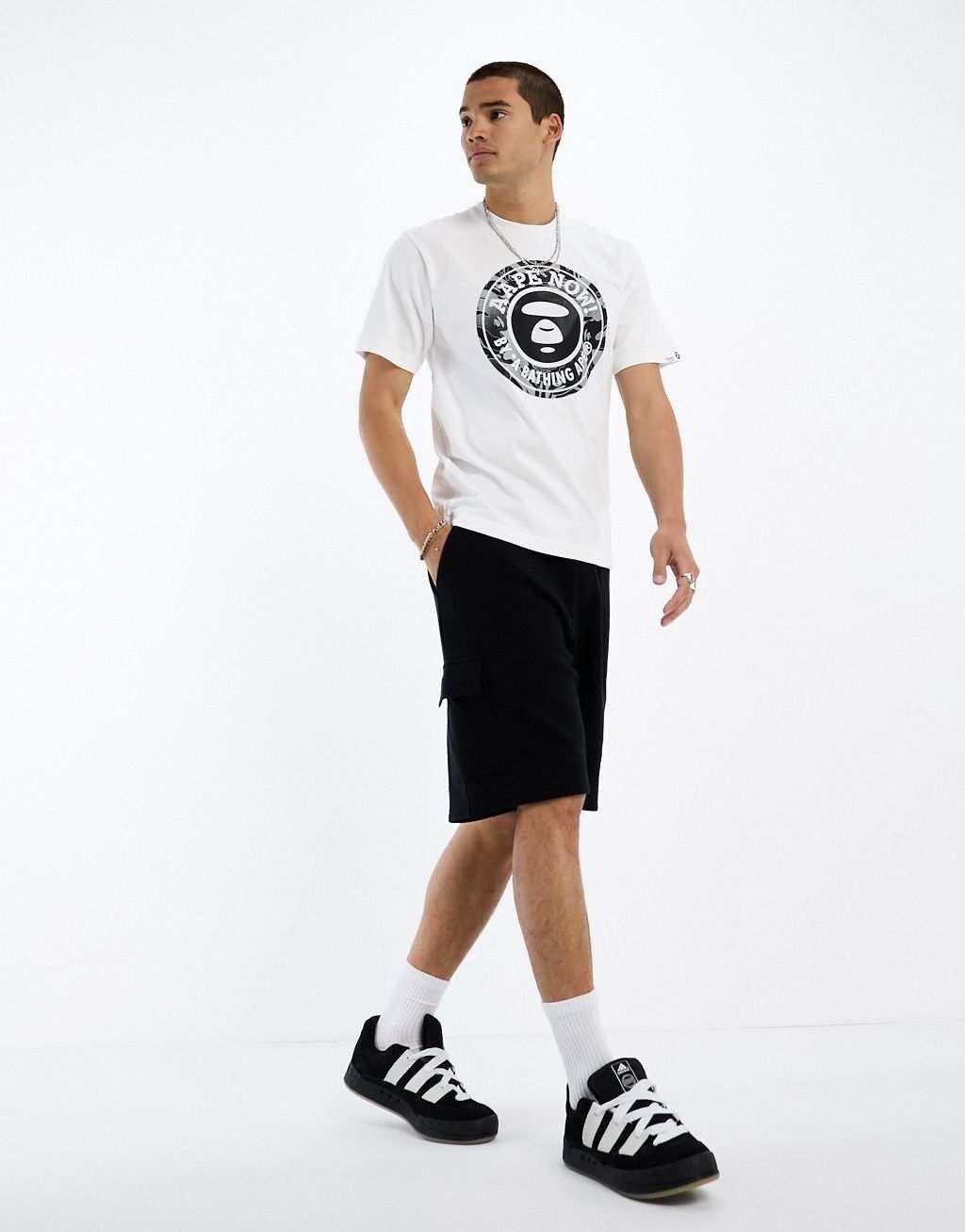 

Белая футболка с камуфляжным принтом Aape By A Bathing Ape Starbuck