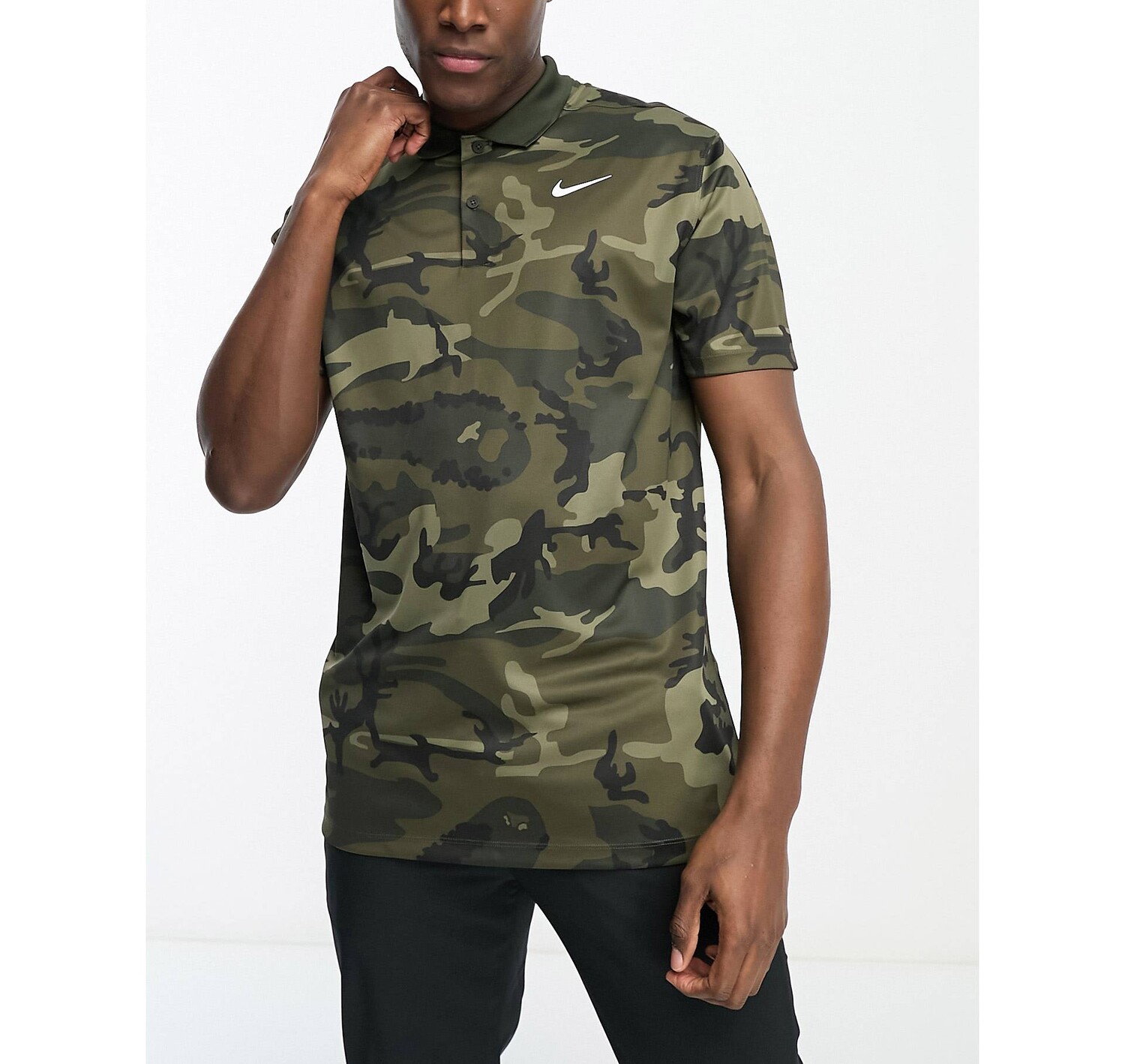 

Поло цвета хаки с камуфляжным принтом Nike Golf Victory Dri-Fit