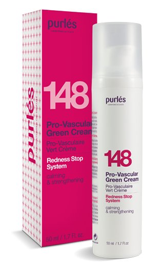 Зеленый крем для сосудистой кожи, 50 мл Purles, Redness Stop System 148