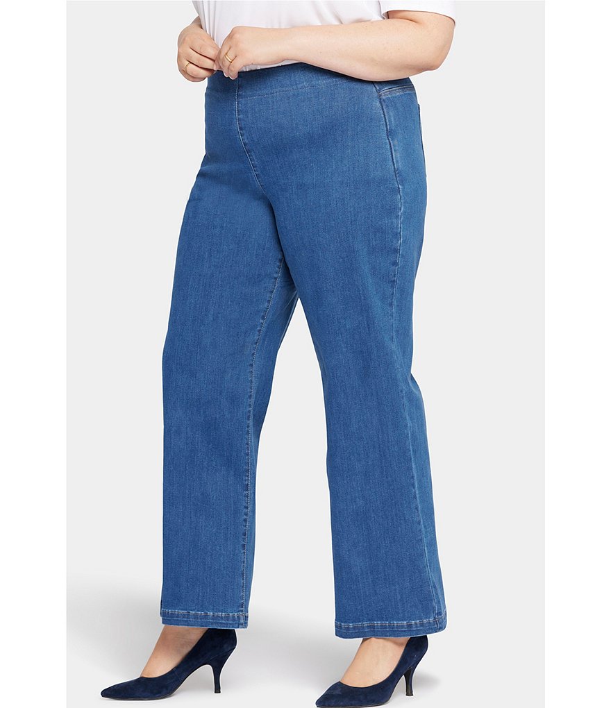 цена Широкие джинсовые брюки без застежек NYDJ Teresa больших размеров, синий