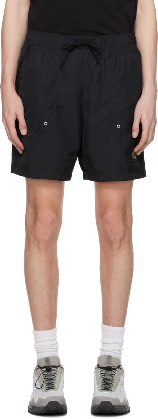 

Черные шорты с нашивками Stone Island, цвет Black