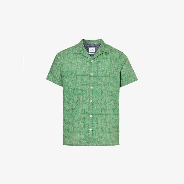 

Рубашка из хлопка классического кроя с абстрактным узором Ps By Paul Smith, зеленый