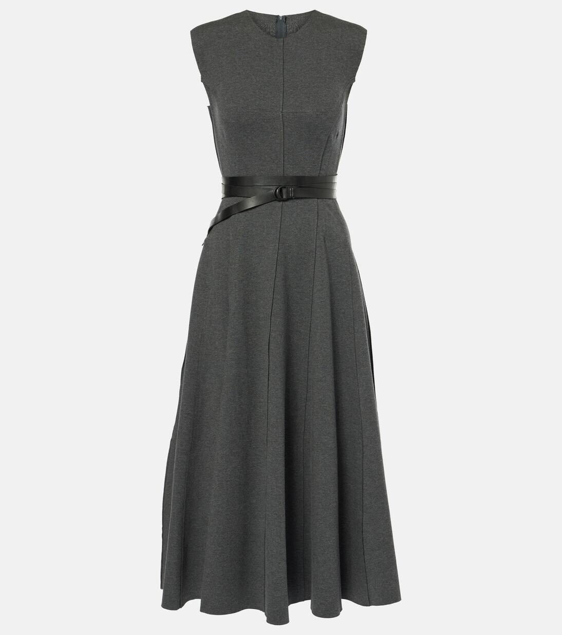 

Платье миди из хлопковой смеси Grace Norma Kamali, цвет dark heather grey