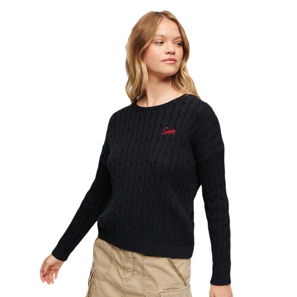 

Свитер Superdry Vintage Dropped Shoulder Cable, черный