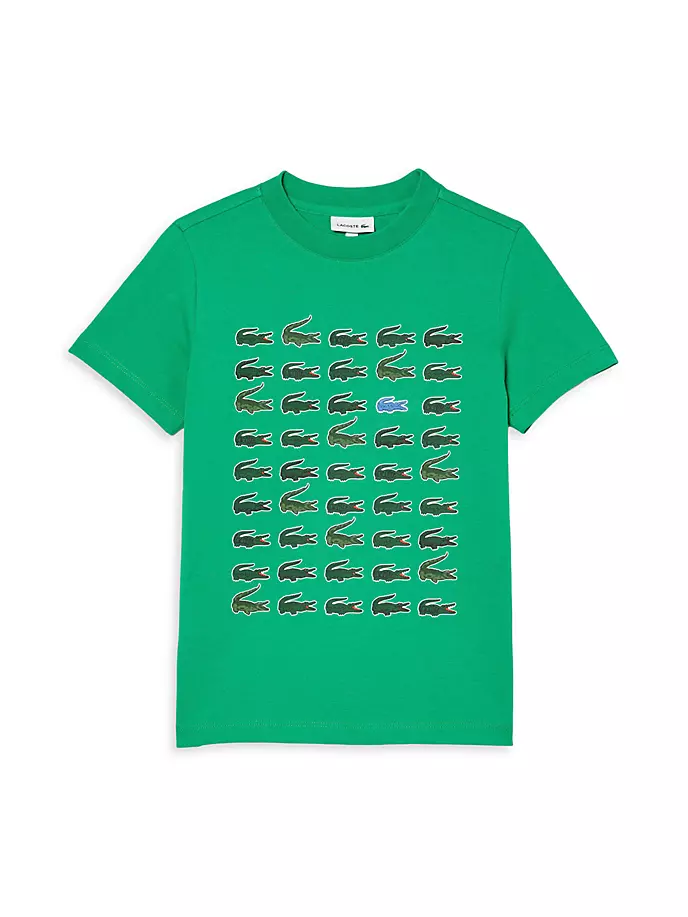 

Футболка Little Boy's & Boy's с крокодиловым принтом Lacoste, зеленый