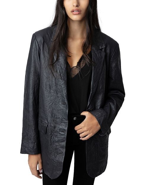 

Мятый кожаный пиджак Venturi Zadig & Voltaire, цвет Blue