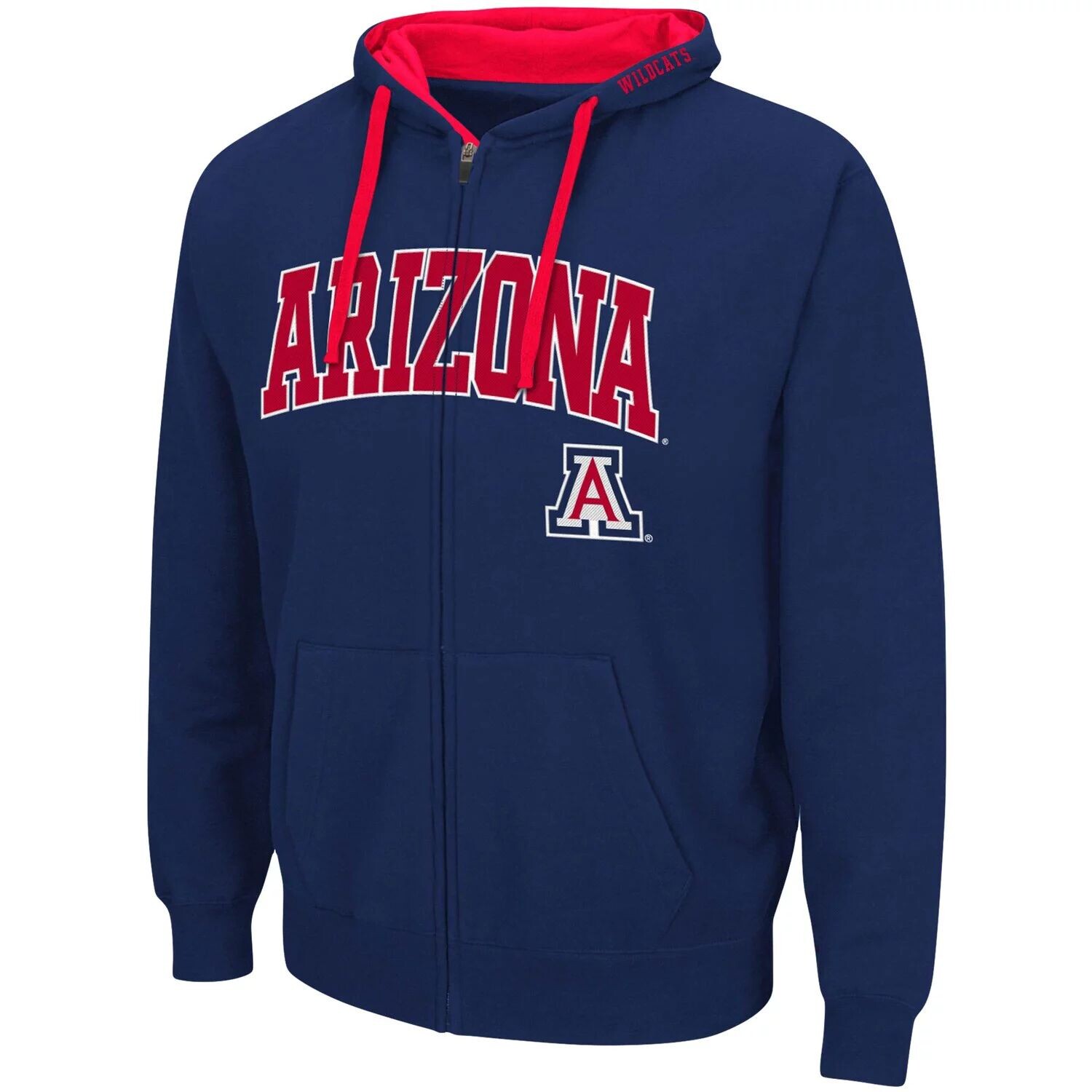 

Мужская темно-синяя толстовка с молнией во всю длину Arizona Wildcats Big & Tall Colosseum, Синий