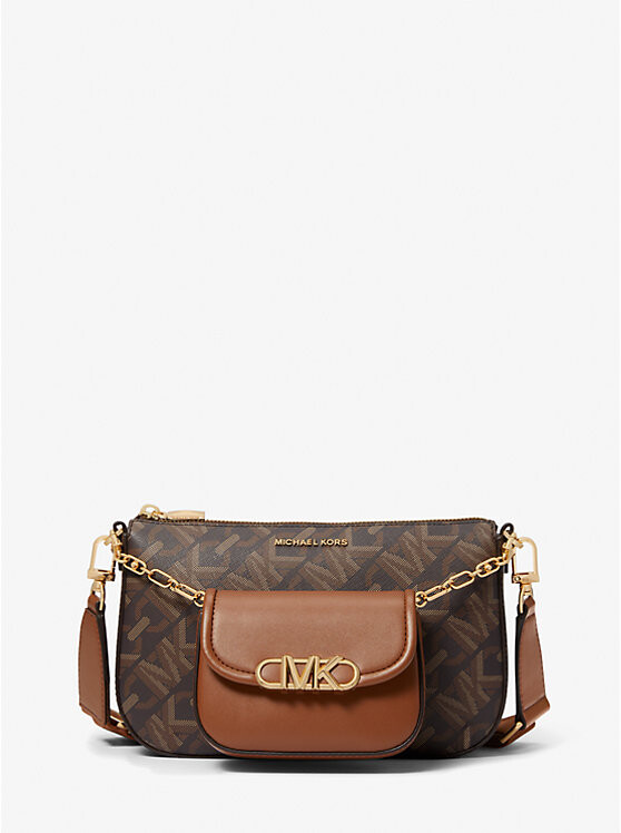 

Большая сумка через плечо Parker Empire Signature Logo 2-в-1 Michael Kors, коричневый