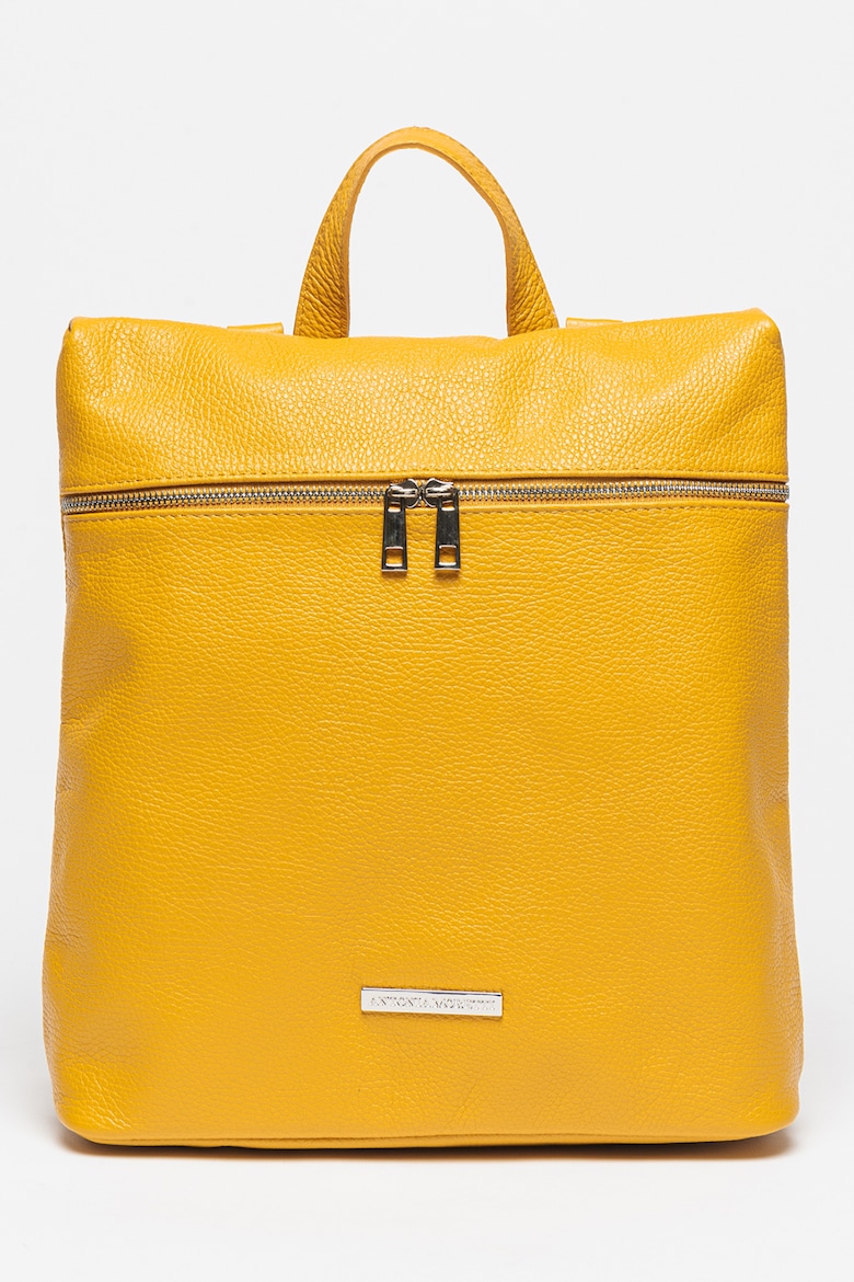Кожаный рюкзак с регулируемыми лямками Antonia Moretti, желтый