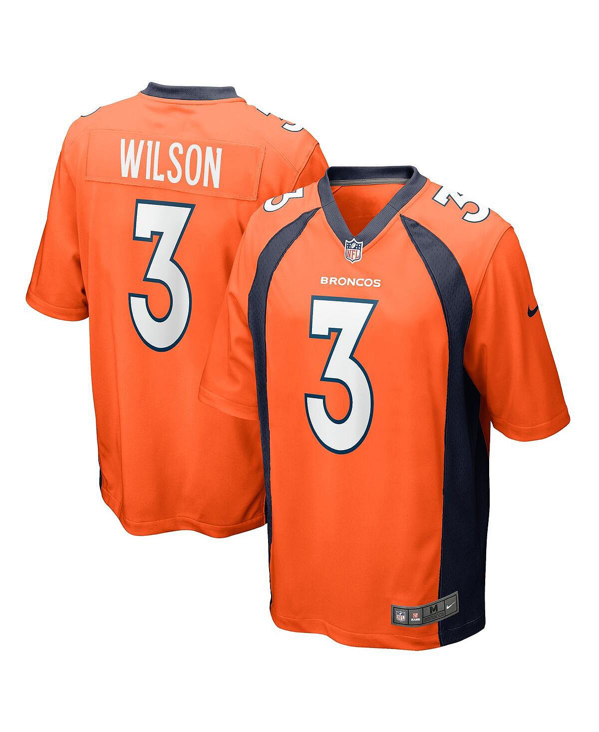 Мужская игровая майка Russell Wilson Orange Denver Broncos Nike