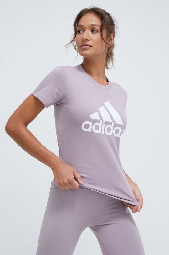 

Хлопковая футболка adidas, розовый