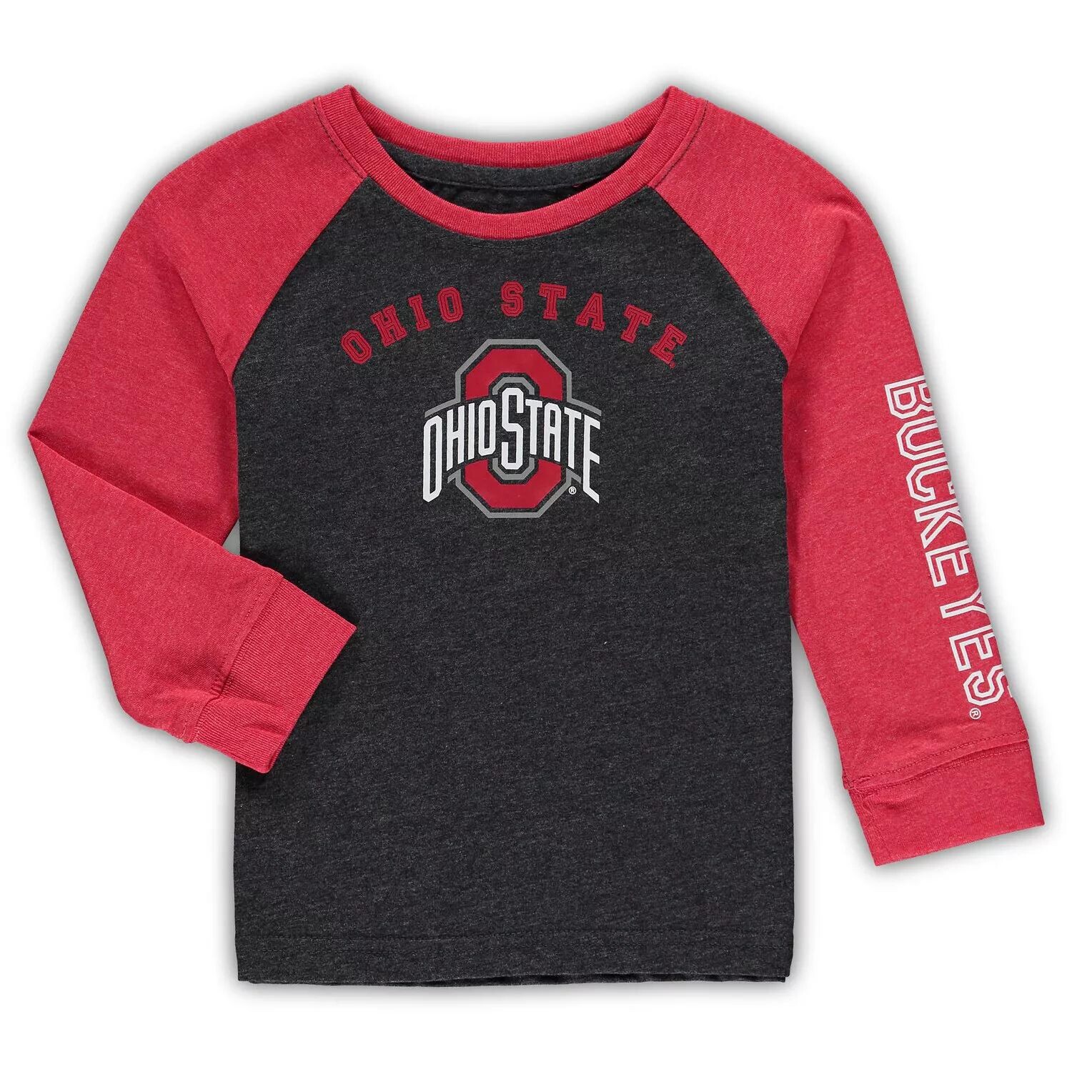 

Футболка с длинными рукавами и реглан для малышей Colosseum Black/Scarlet Ohio State Buckeyes Two-Hit Colosseum