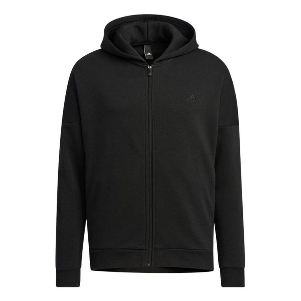 Толстовка Men's adidas Solid Color Logo Casual Zipper Cardigan Jacket Black, черный