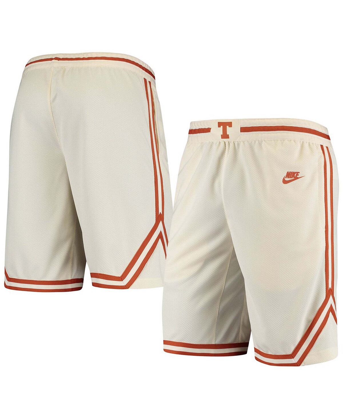 Мужские кремовые баскетбольные шорты в стиле ретро Texas Longhorns Performance Replica Performance Nike