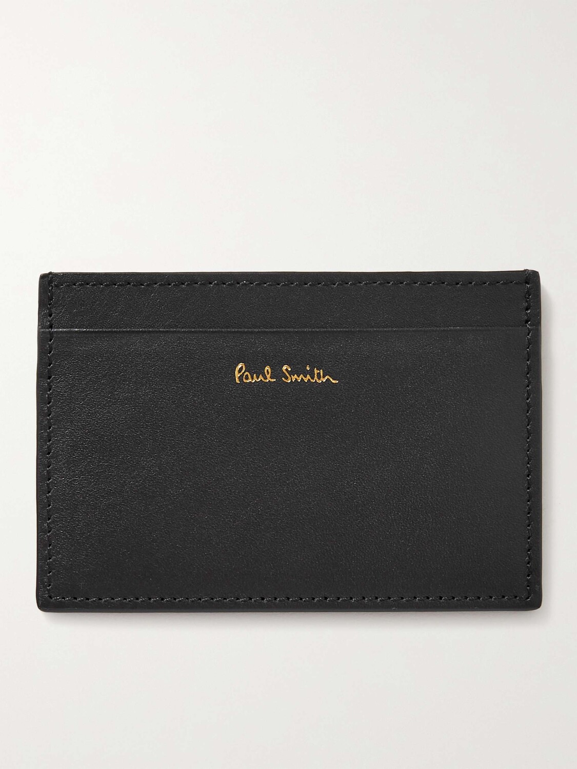 

Полосатый кожаный картхолдер PAUL SMITH, черный