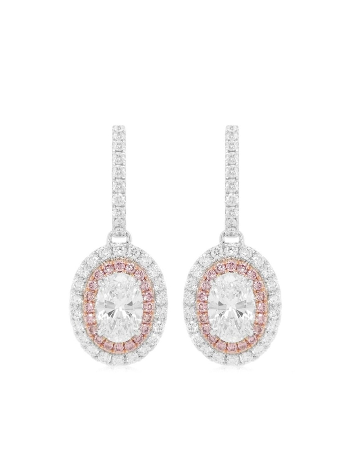 

Серьги-подвески с бриллиантами из белого золота 18 карат HYT Jewelry, серебряный