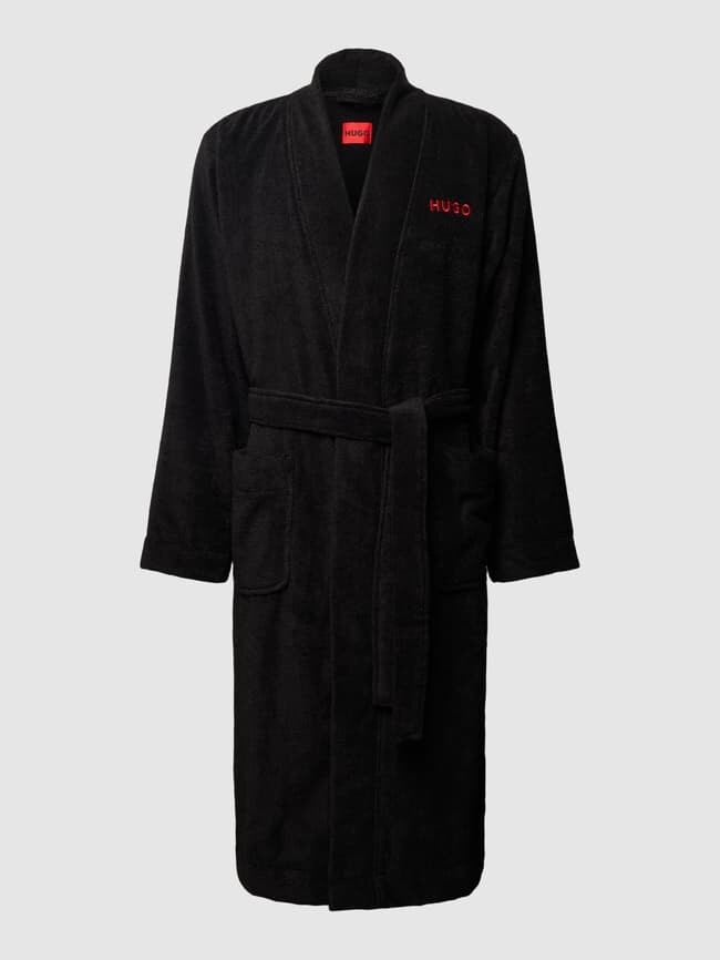 

Халат с шалевым воротником, модель Terry Gown HUGO, черный