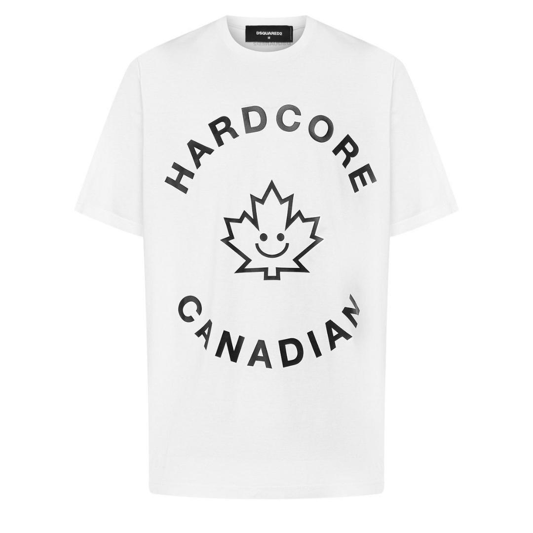 Белая футболка Hardcore Canadian Maple Leaf Dsquared2, белый скейтборд canadian maple