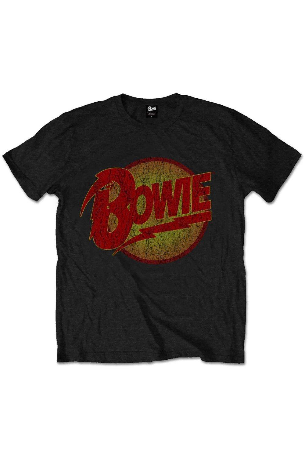 Футболка с винтажным логотипом Diamond Dogs David Bowie, черный