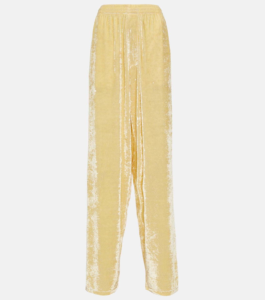 Широкие бархатные брюки BALENCIAGA, желтый