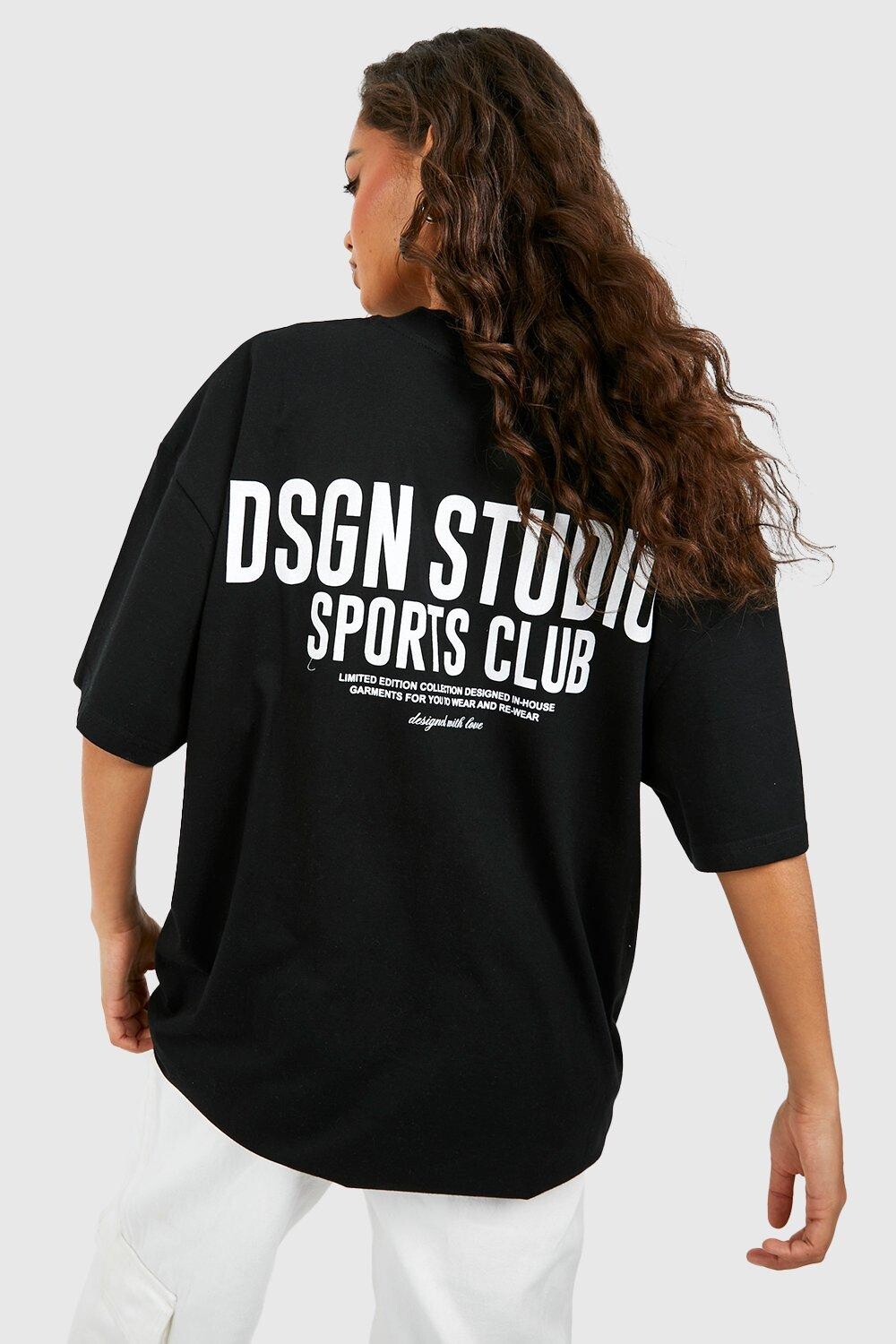 

Футболка оверсайз с слоганом dsgn studio Boohoo, черный