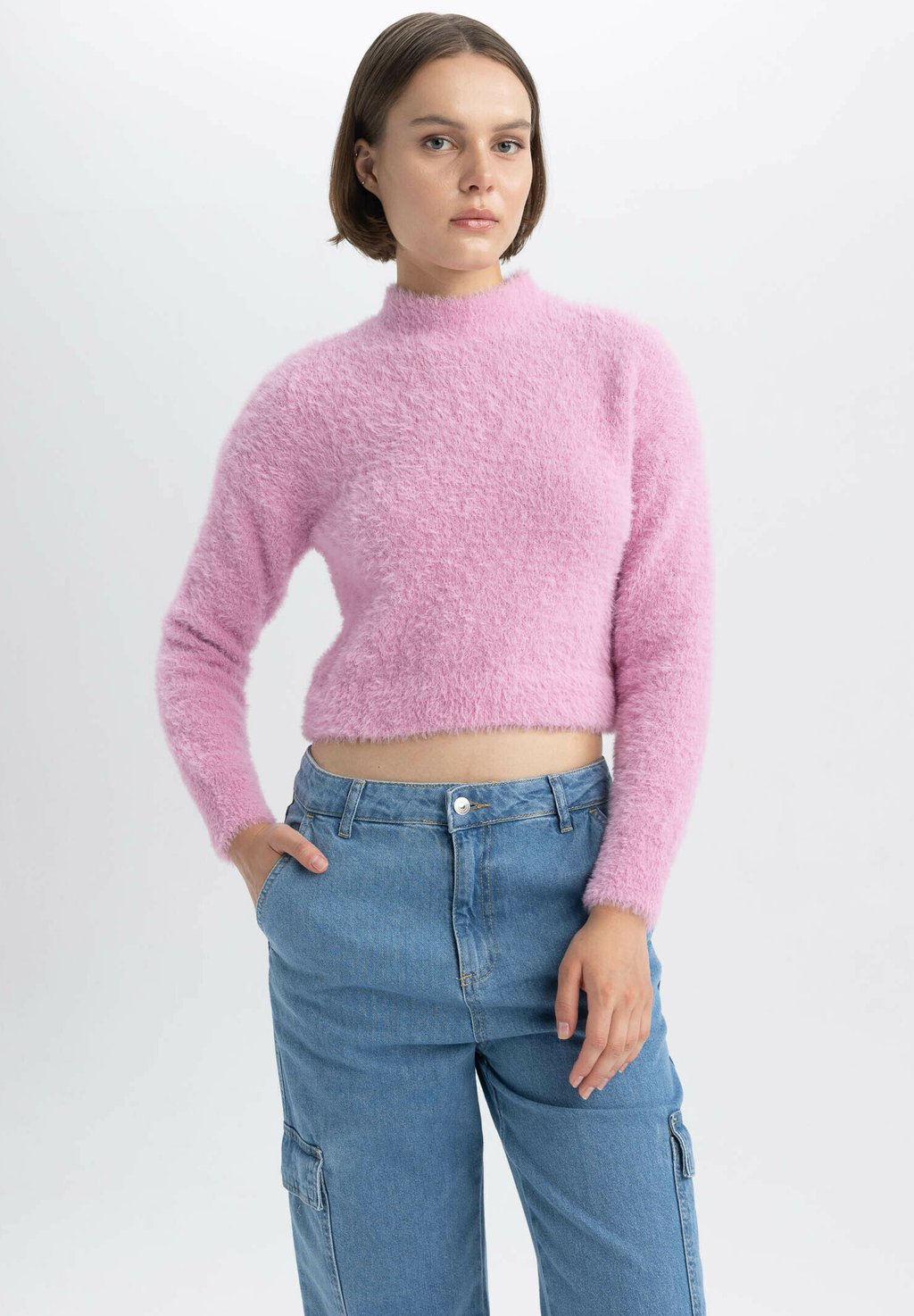 Свитер Regular Fit DeFacto, розовый свитер regular fit defacto цвет bordeaux