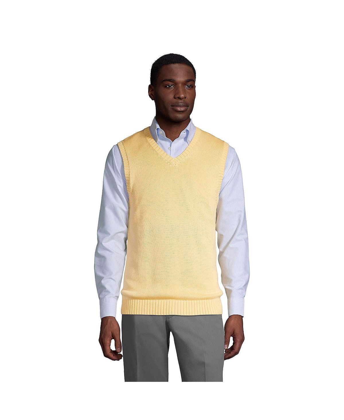 Школьная форма, мужской хлопковый свитер из модала, жилет Lands' End