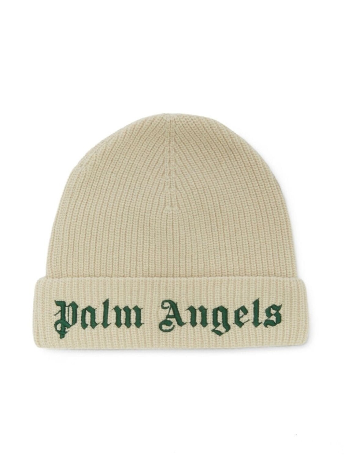 

Palm Angels Kids шапка бини с подворотом и вышитым логотипом, нейтральный цвет