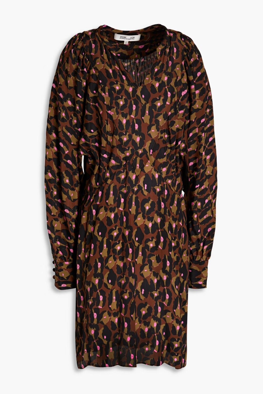 

Платье мини из крепдешина Dollie со сборками и принтом Diane Von Furstenberg, цвет Animal print