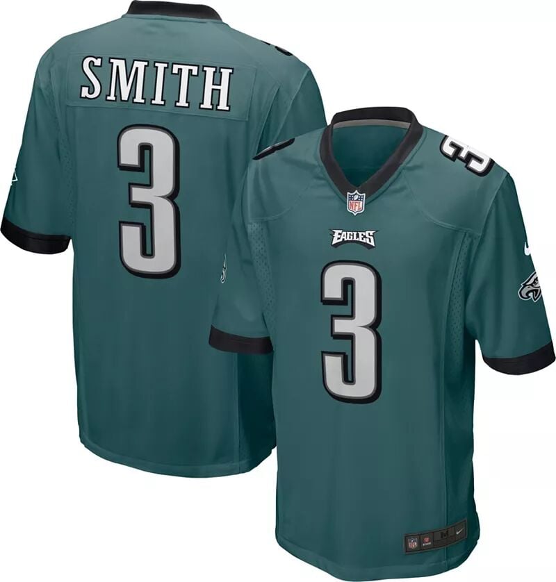 

Мужская зеленая игровая майка Nike Philadelphia Eagles Nolan Smith #3