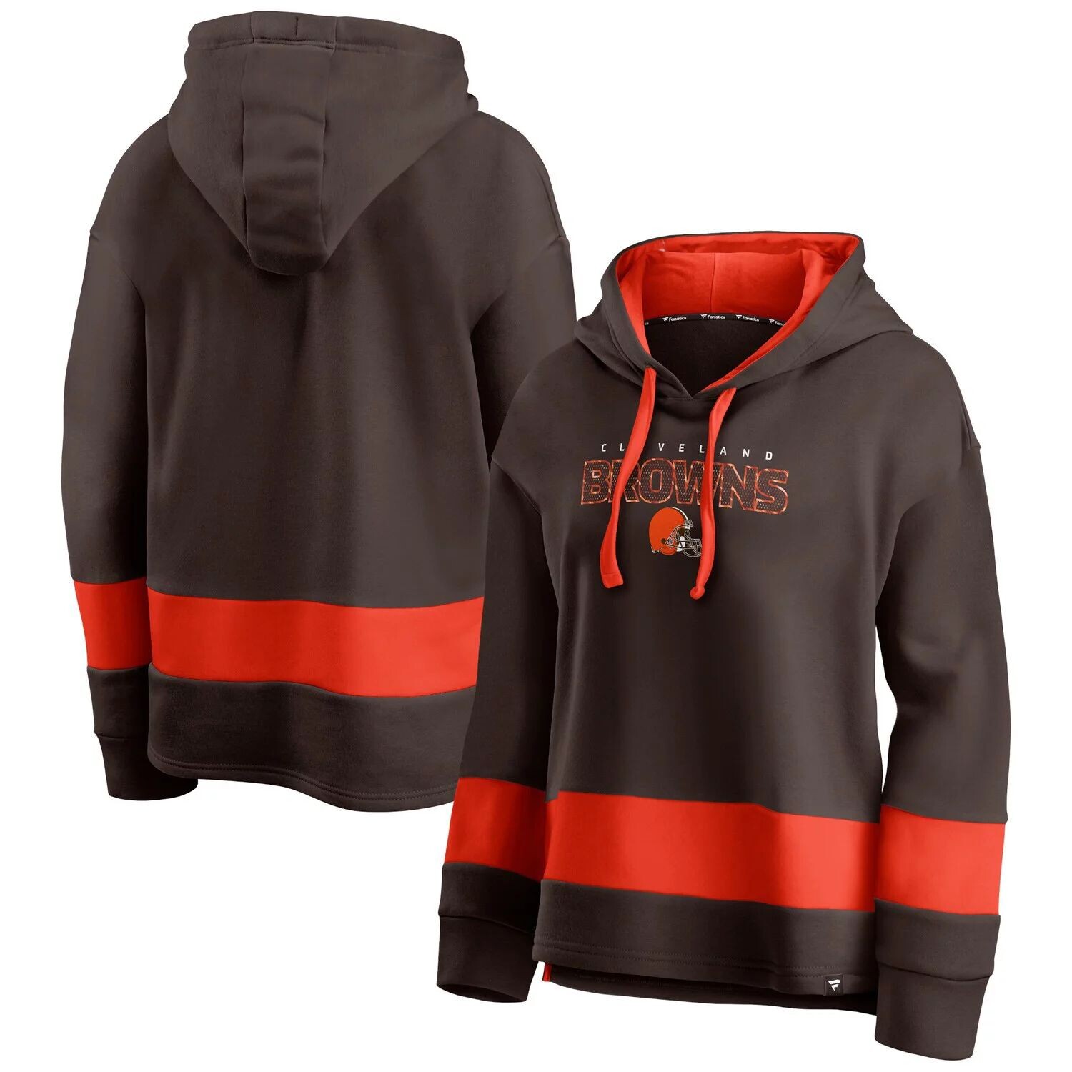 

Женский пуловер с капюшоном Fanatics коричневого/оранжевого цвета Cleveland Browns Colours of Pride с цветными блоками Fanatics, Оранжевый