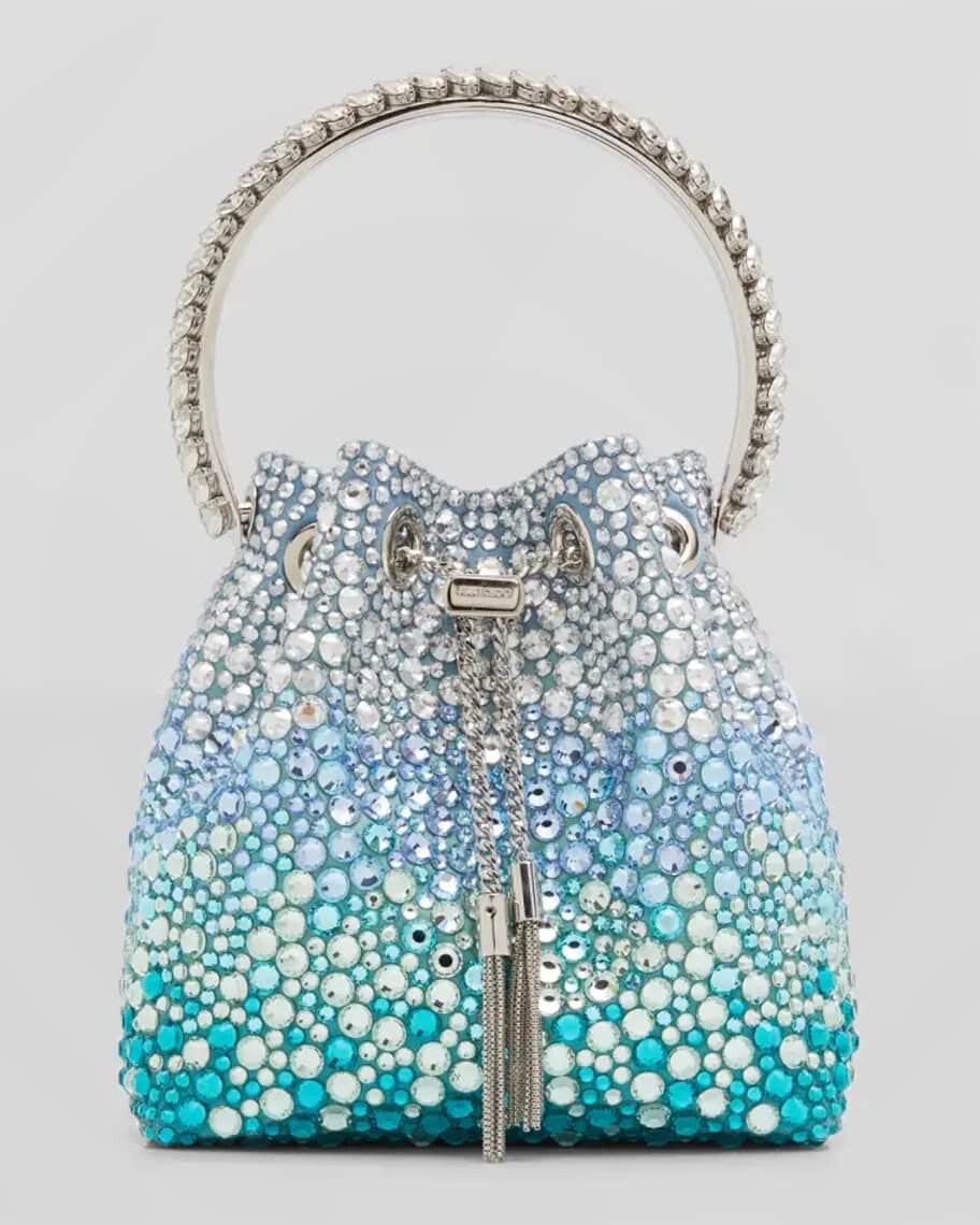 

Сумка-ведро Bon Bon с кристаллами и кулиской Jimmy Choo