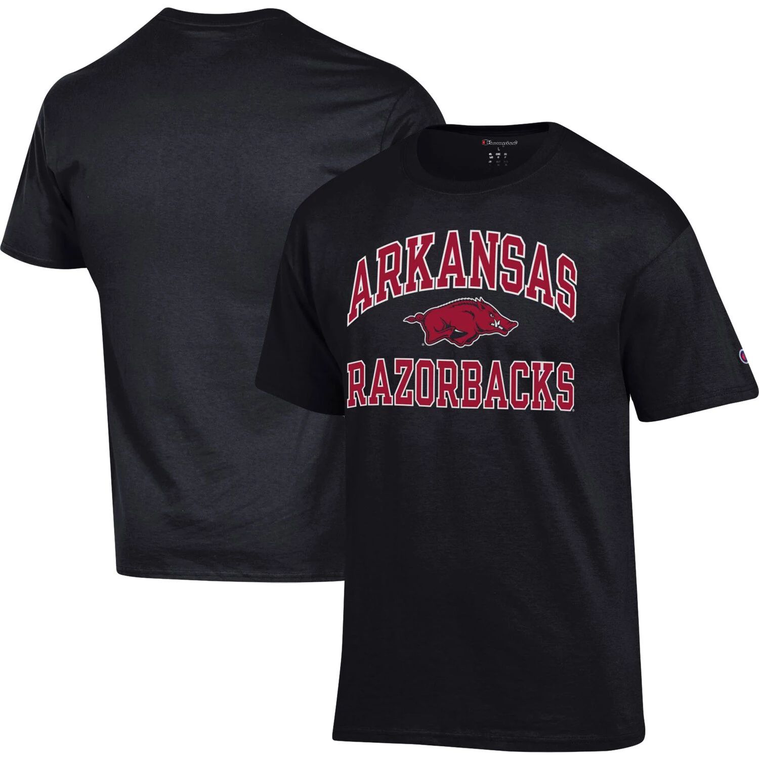 

Мужская черная футболка Champion Arkansas Razorbacks High Motor, Черный