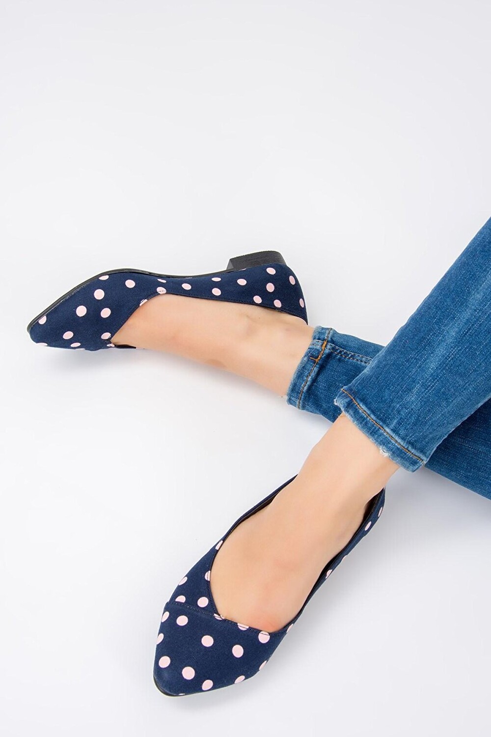 

Женские балетки темно-синего/пудрового цвета F726803204 Fox Shoes