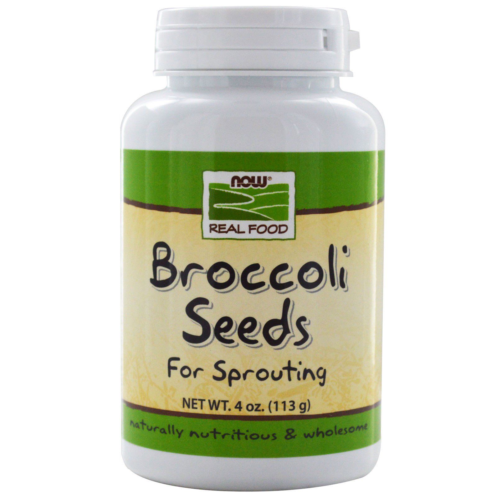 Now Foods Real Food Семена брокколи 4 унции (113 г) sprout living смесь ростков fd брокколи и капуста 4 унции 113 г
