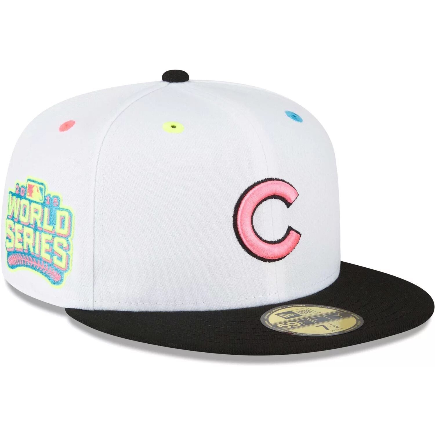 

Мужская приталенная шляпа New Era White Chicago Cubs Neon Eye 59FIFTY