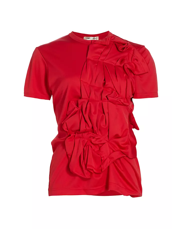 

Футболка со сборками и короткими рукавами Comme Des Garçons, красный
