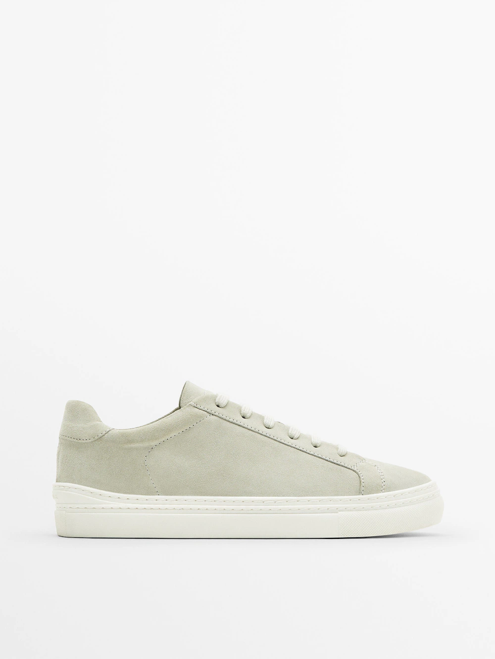 

Кроссовки Massimo Dutti Split Suede Leather, серовато-белый