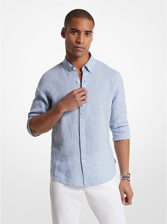 

Льняная рубашка Michael Kors Mens, синий