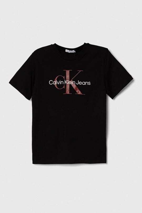 

Детская хлопковая футболка Calvin Klein Jeans, черный