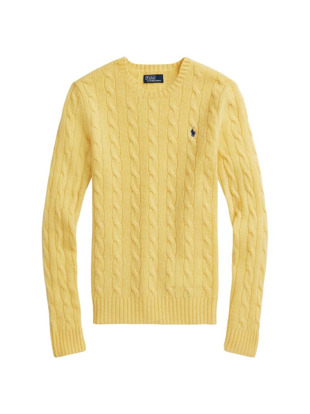 

Свитер с добавлением шерсти косой вязки Polo Ralph Lauren, желтый