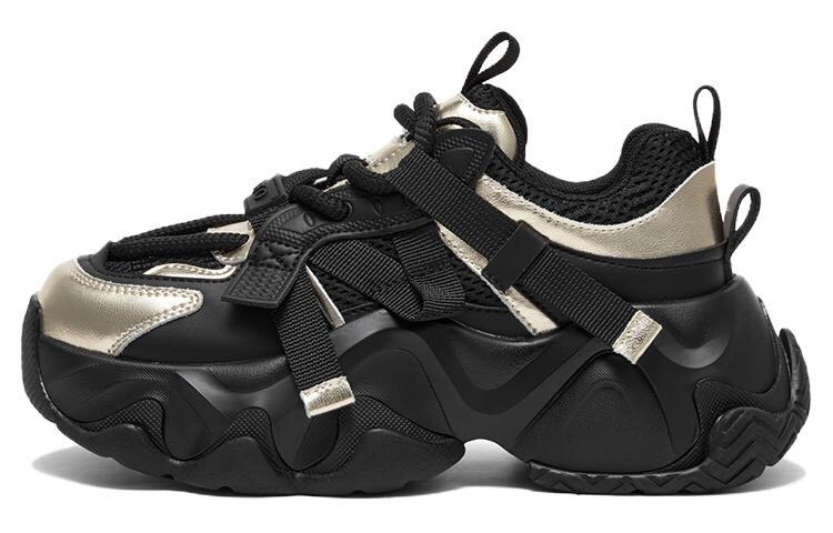 

Кроссовки женские толстые низкие Basto, цвет Black/Gold