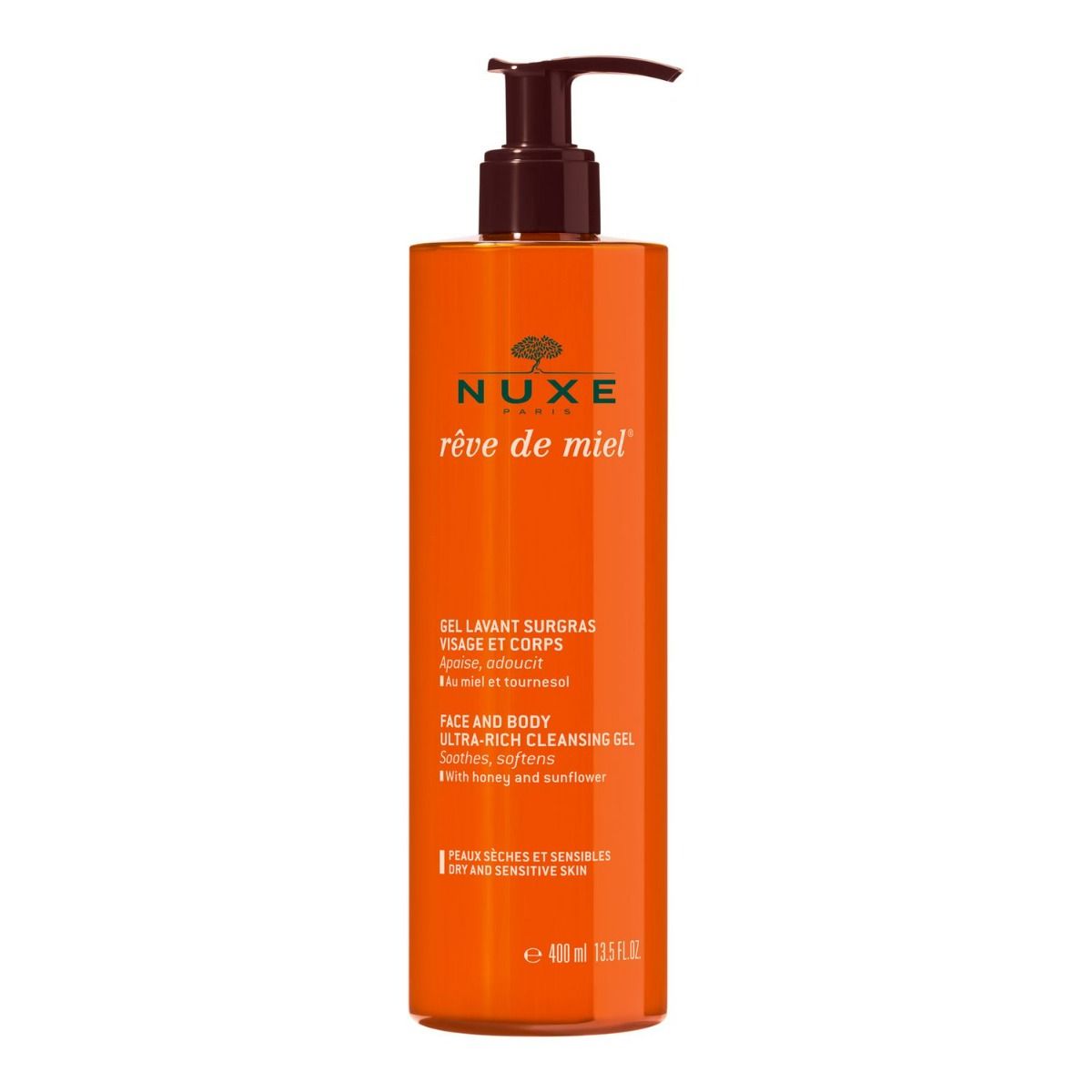 Nuxe Rêve De Miel гель для лица и тела, 400 ml nuxe гель reve de miel очищающий для снятия макияжа 200 мл
