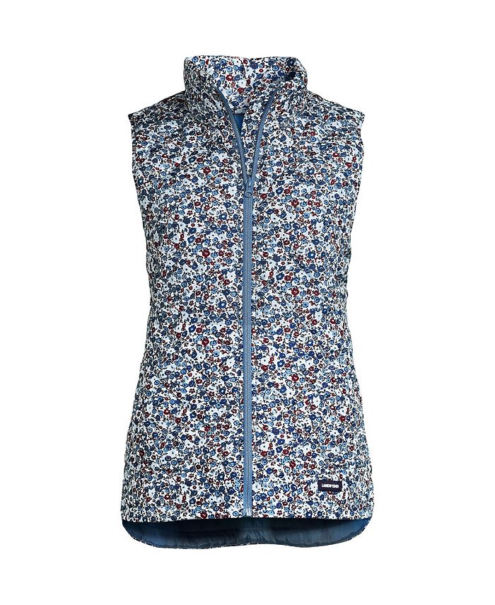 

Женский утепленный жилет Lands' End, цвет Muted blue floral