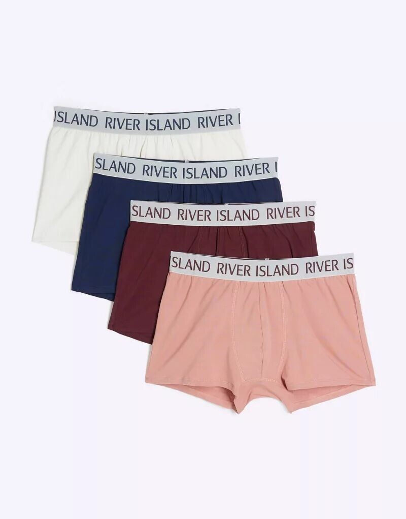 

Розовые плавки-брифы из эластичного хлопка River Island, средний размер, 4 шт